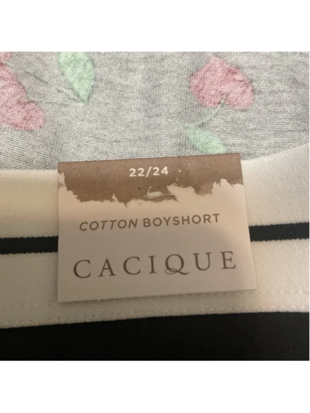 NWT Cacique Cotton Boyshorts Black/Red Lot‎ of 2 Panty Women 22/24 India Cotton